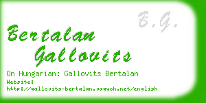 bertalan gallovits business card